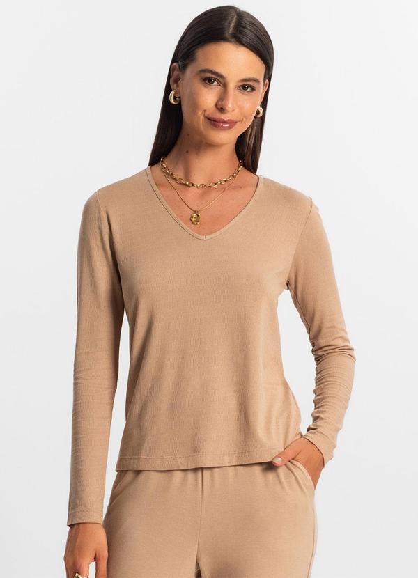 Rovitex - Blusa Manga Longa Feminina Marrom 4