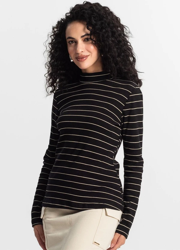 Rovitex - Blusa Manga Longa Feminina Preto 4