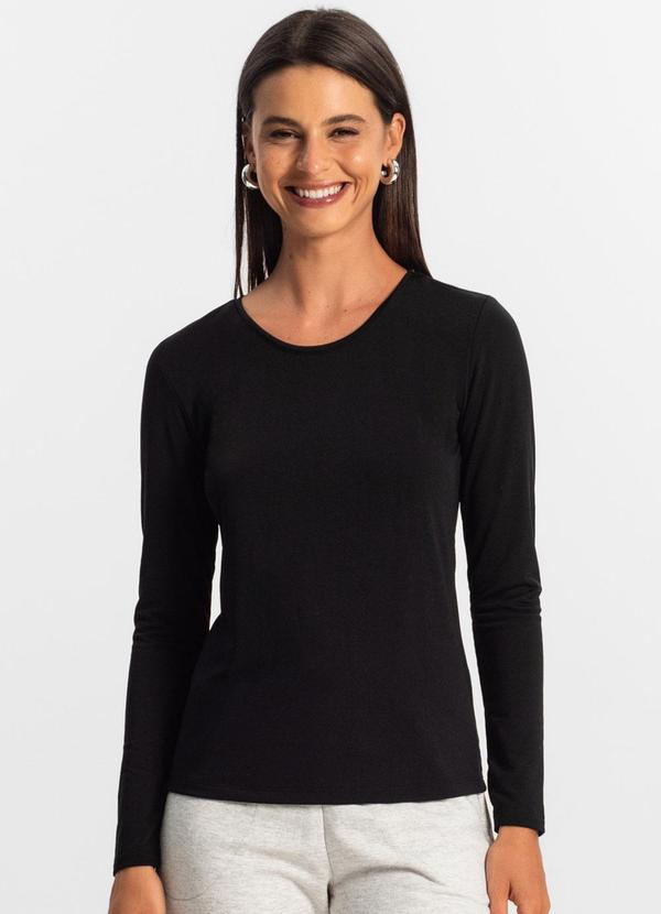 Rovitex - Blusa Manga Longa Feminina Preto