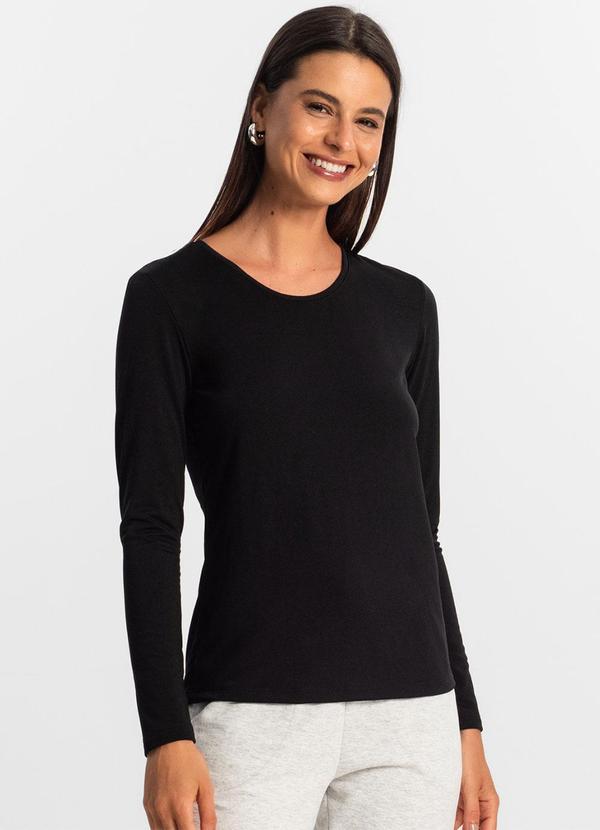Rovitex - Blusa Manga Longa Feminina Preto