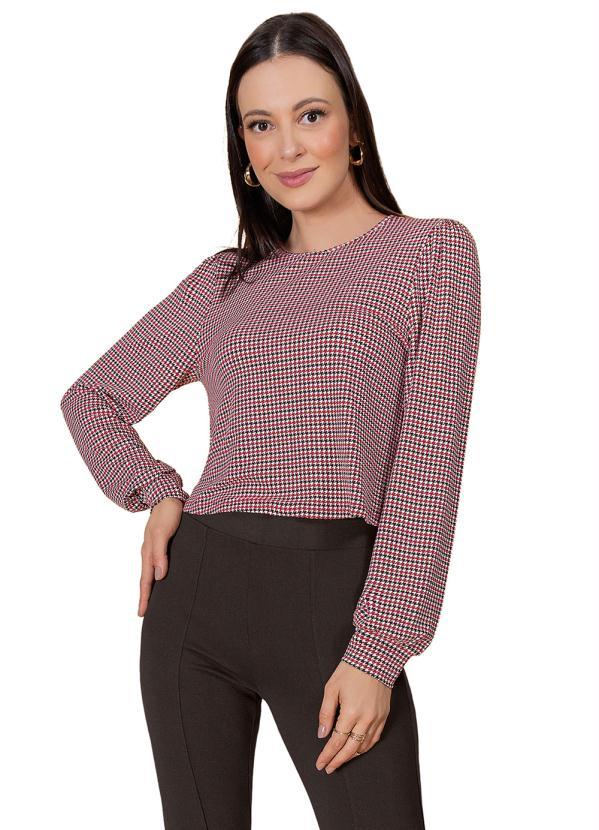 Rovitex - Blusa Manga Longa Feminina . Vermelho