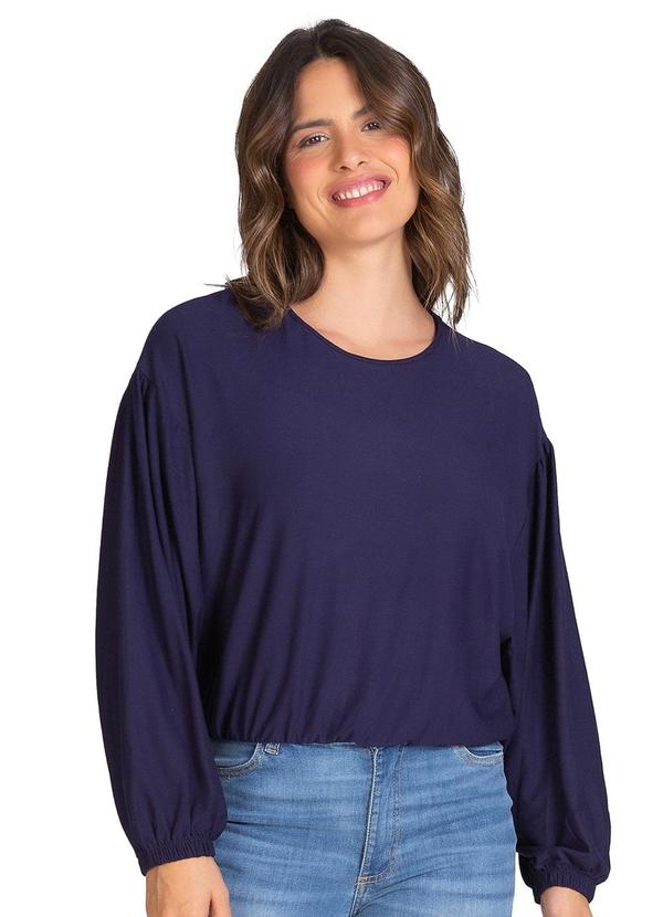 Rovitex - Blusa Manga Longa Fio Azul