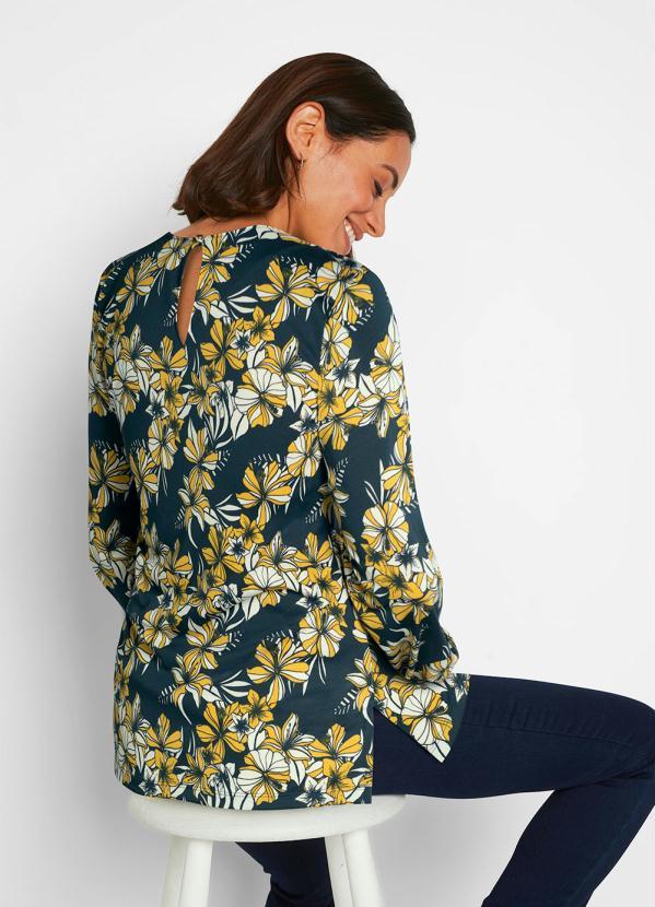Outlet - Blusa Manga Longa Floral Azul 6