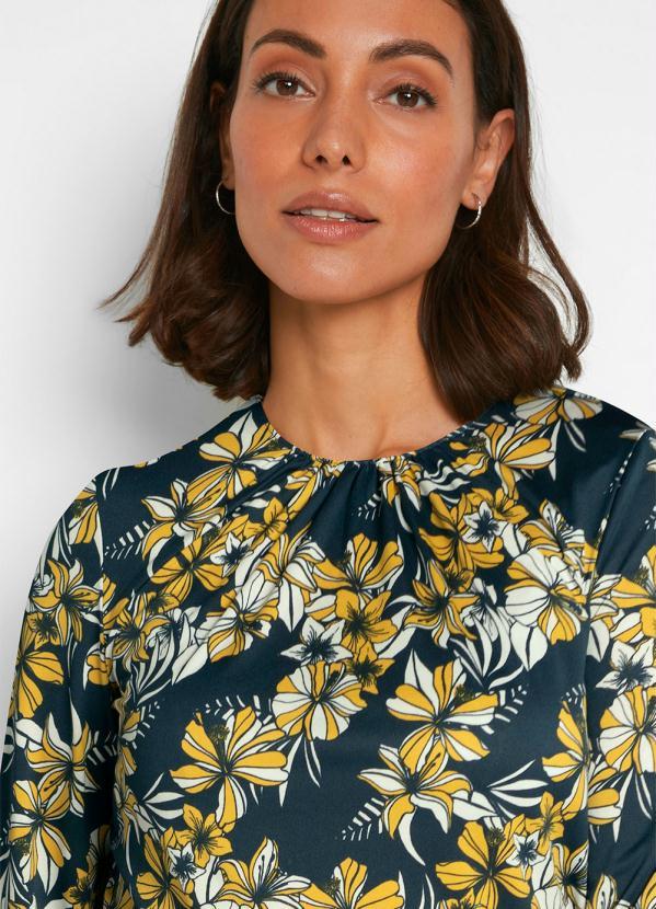 Outlet - Blusa Manga Longa Floral Azul 5