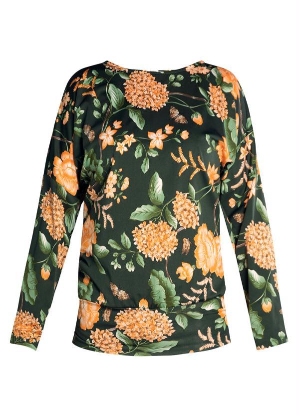 Outlet - Blusa Manga Longa Floral Dark 2