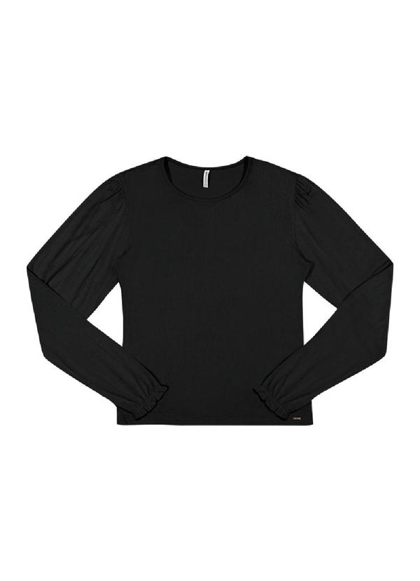 Rezzato - Blusa Manga Longa Franzida Feminino Preto