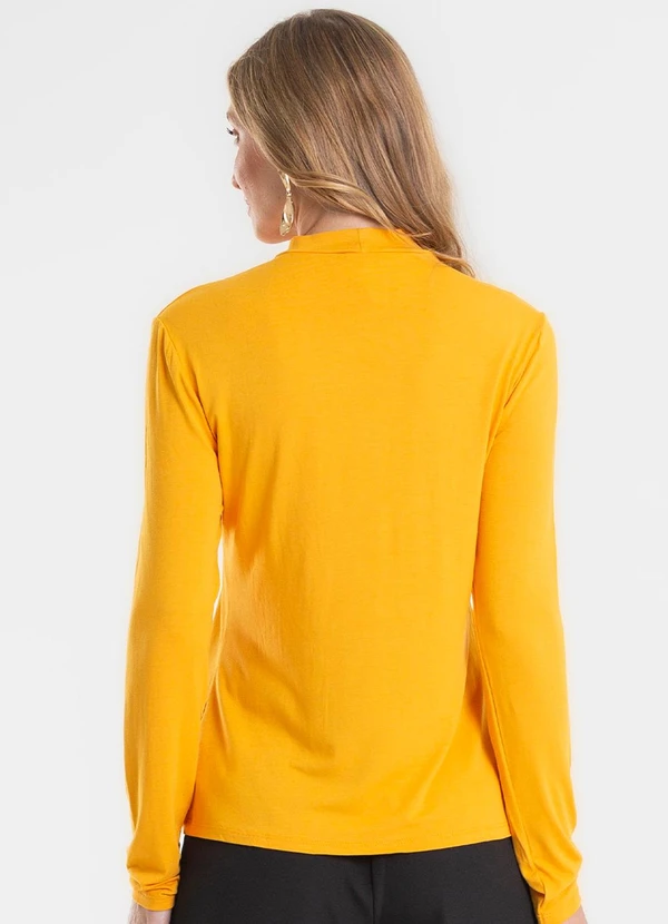 Rovitex - Blusa Manga Longa Gola Alta Amarelo 2