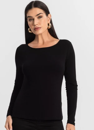 Rovitex - Blusa Manga Longa Gola Alta Preto - ROVITEX