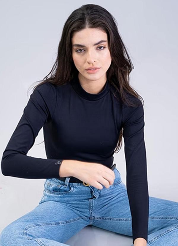 Amo Brand - Blusa Manga Longa Helanca Preta 3