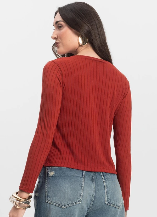 Infinita Cor - Blusa Manga Longa Laranja 2