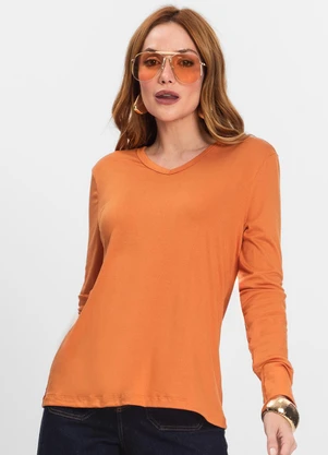 Select - Blusa Manga Longa Laranja - SELECT