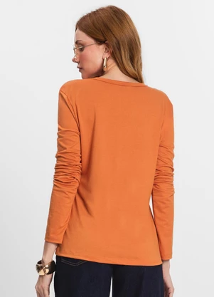 Select - Blusa Manga Longa Laranja - SELECT