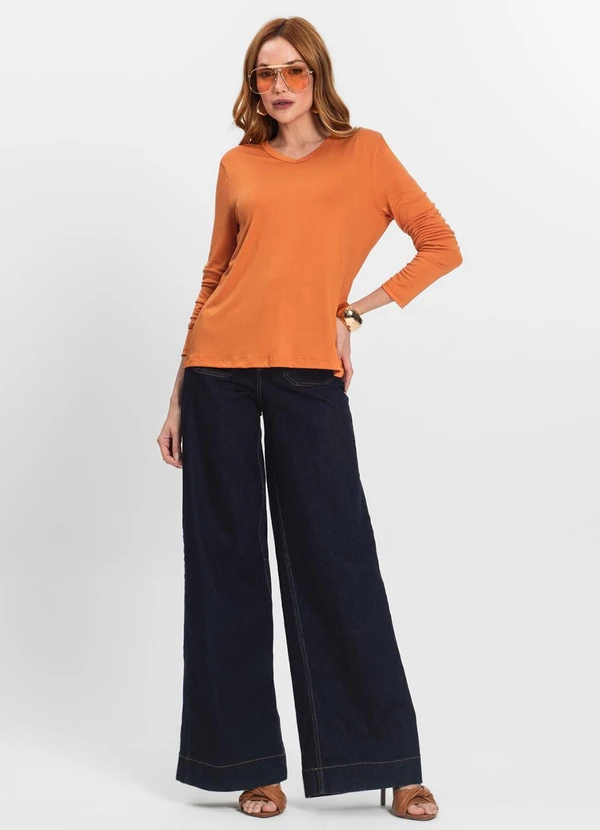 Select - Blusa Manga Longa Laranja 3