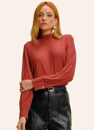 Endless - Blusa Manga Longa Lastex Laranja - ENDLESS