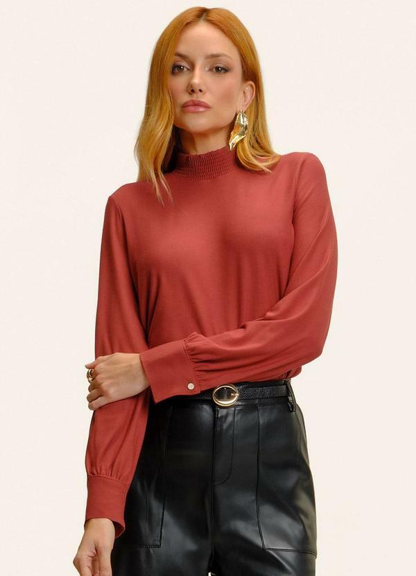 結 Blusa Manga Longa Lastex Laranja - Endless