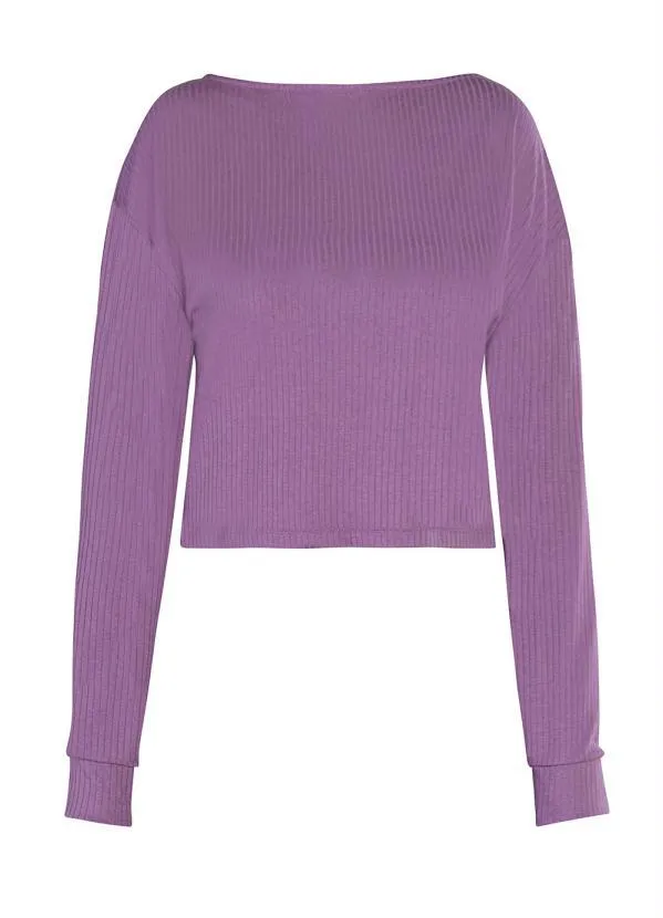 bonprix - Blusa Manga Longa Lilás 2