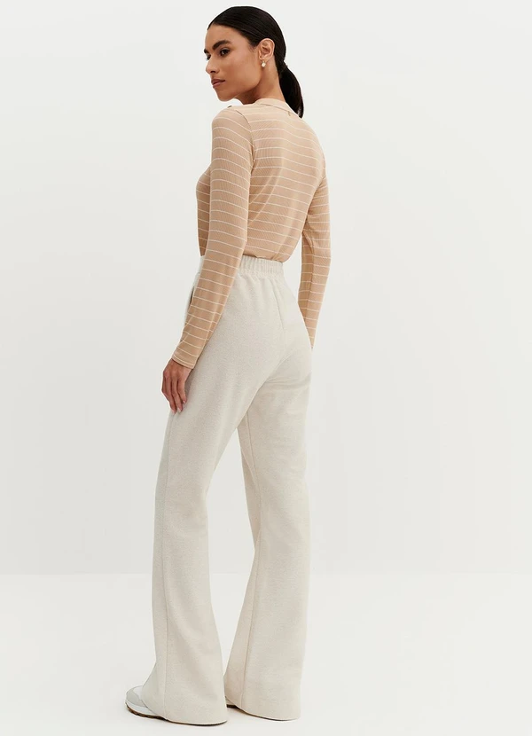 Principessa - Blusa Manga Longa em Malha Canelada Listrada Mocha Mousse Luana 5