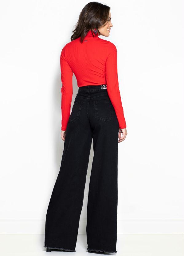 Colcci - Blusa Manga Longa Malha Canelada Vermelha 4