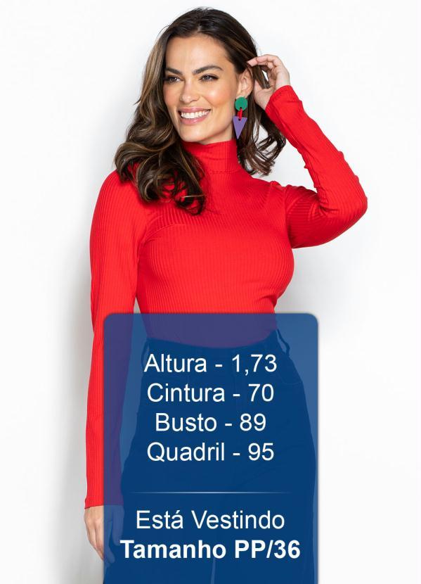 Colcci - Blusa Manga Longa Malha Canelada Vermelha 5