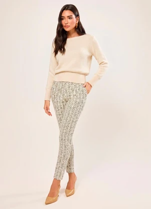 Naguchi - Blusa Manga Longa Malha Tricot Tapioca - NAGUCHI