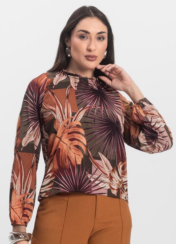 Infinita Cor - Blusa Manga Longa Marrom
