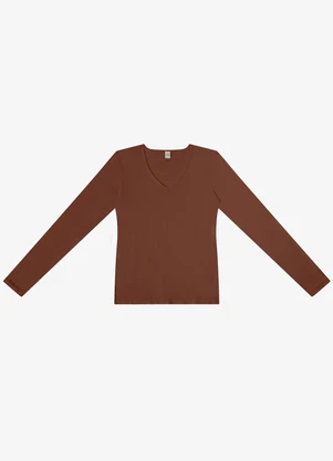 Rovitex - Blusa Manga Longa Marrom - ROVITEX