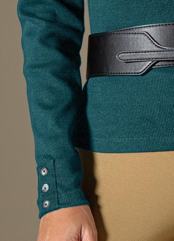 Use Modo - Blusa Manga Longa Ombro Puff Verde 4