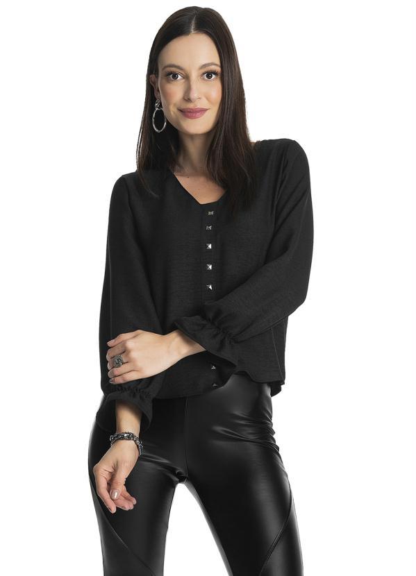 Rovitex - Blusa Manga Longa Preto