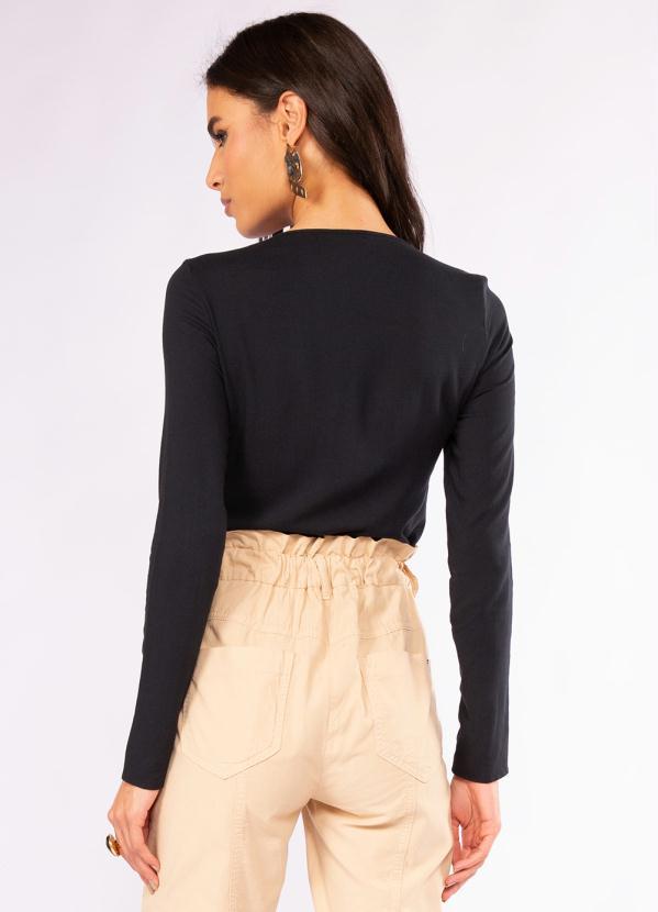 Doce Trama - Blusa Manga Longa Preto 2