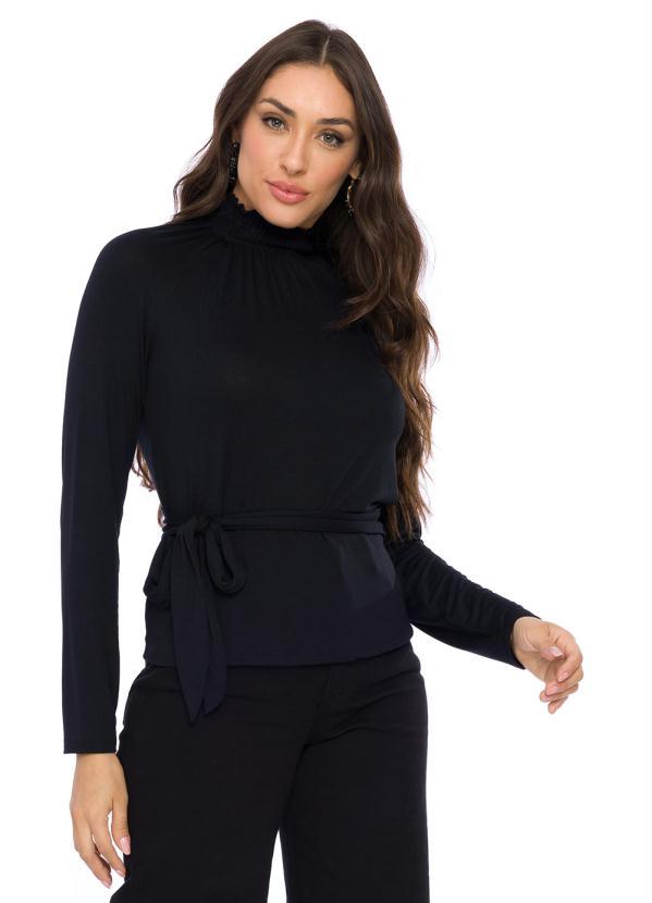 Doce Trama - Blusa Manga Longa Preto
