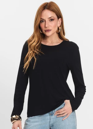 Select - Blusa Manga Longa Preto - SELECT