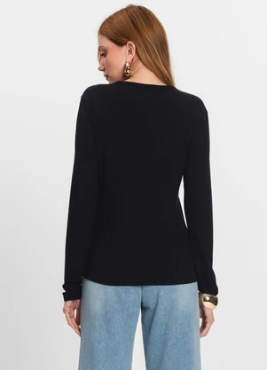 Select - Blusa Manga Longa Preto - SELECT