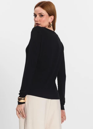 Select - Blusa Manga Longa Preto - SELECT
