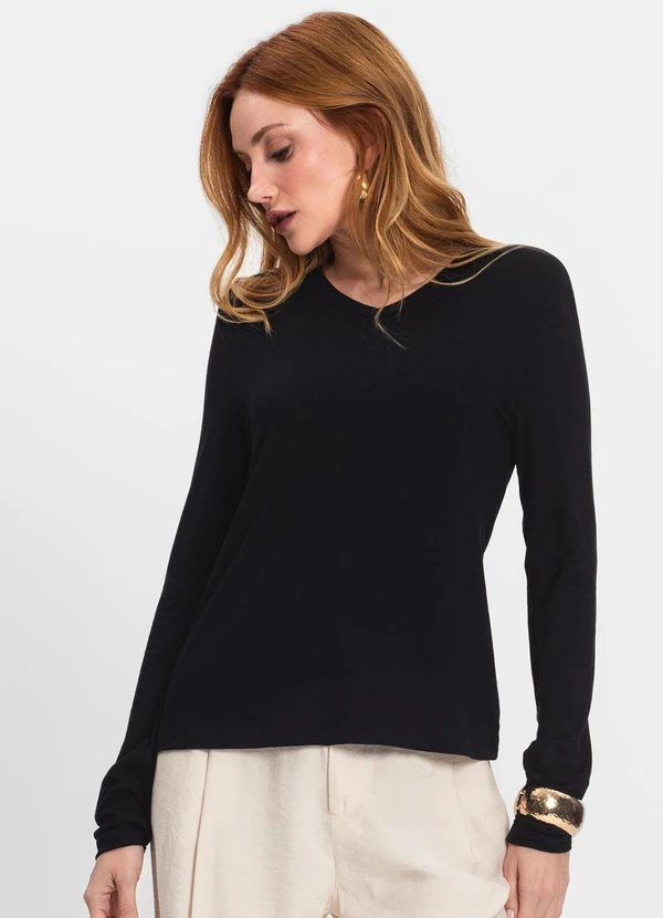 Select - Blusa Manga Longa Preto