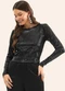 Rovitex - Blusa Manga Longa Rosa - variação: Preto