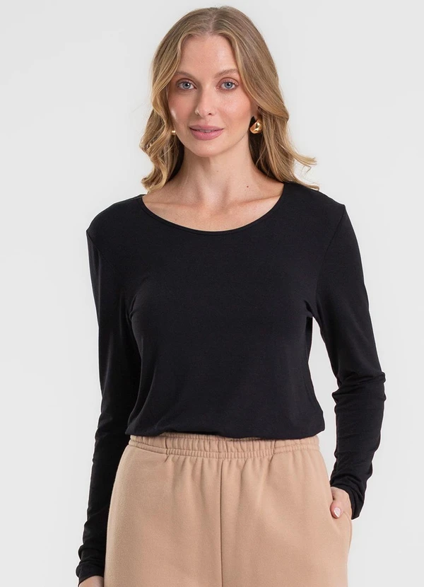 Rovitex - Blusa Manga Longa Preto 4