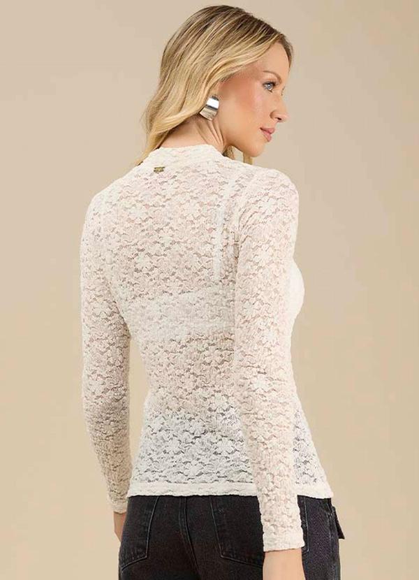 Angel - Blusa Manga Longa Renda Branco 2