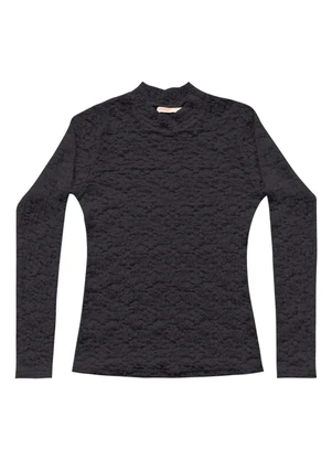 Angel - Blusa Manga Longa Renda Preto - ANGEL