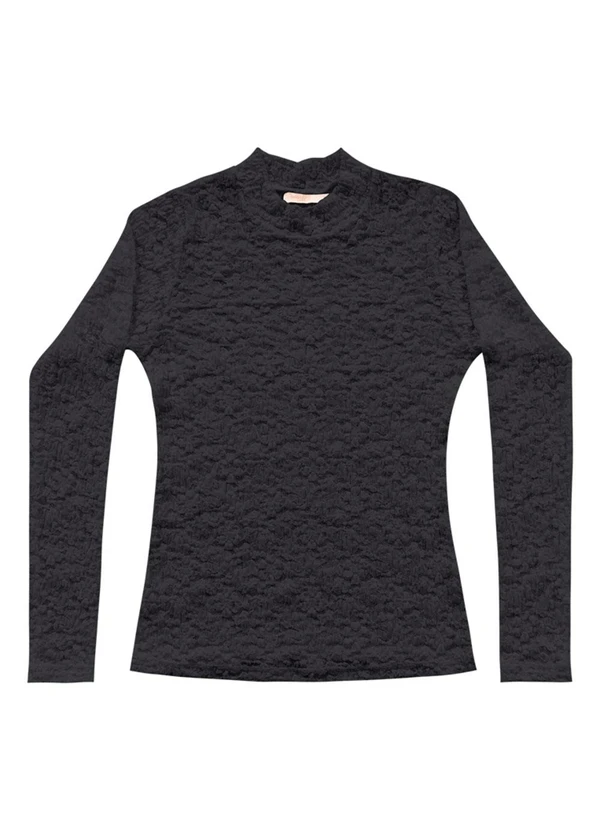 Angel - Blusa Manga Longa Renda Preto