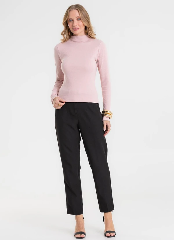 Rovitex - Blusa Manga Longa Ribana Básica Rosa 3