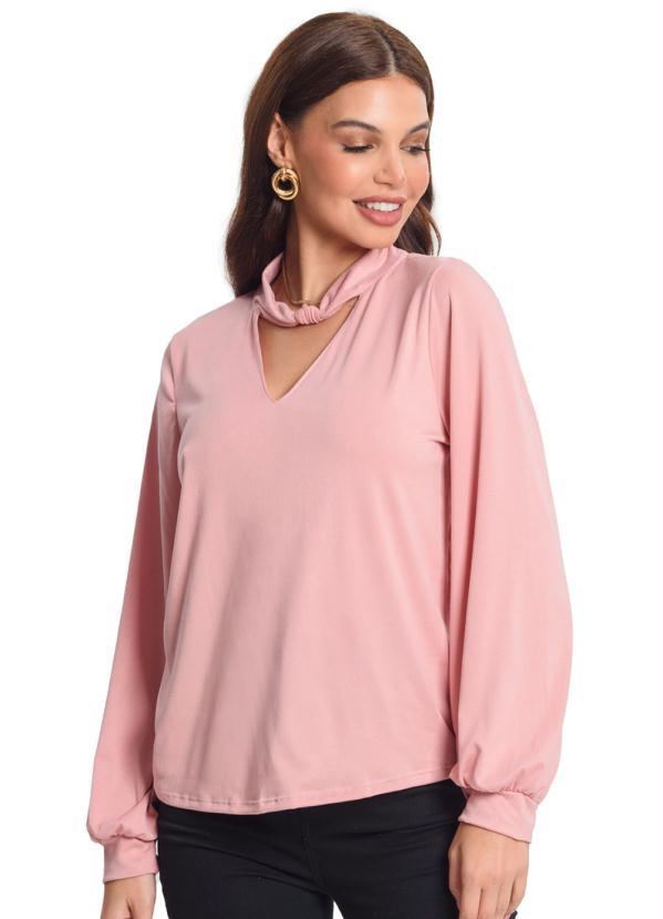 Rovitex - Blusa Manga Longa Rosa