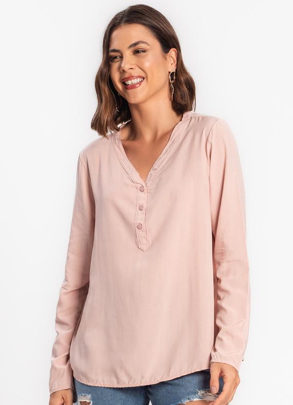 Rovitex - Blusa Manga Longa Rosa