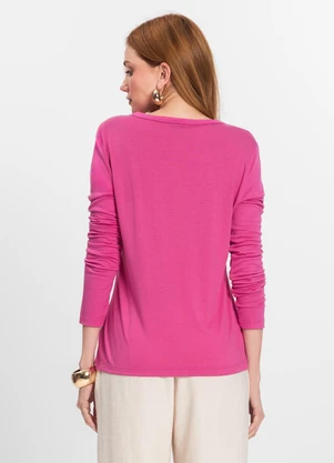 Select - Blusa Manga Longa Rosa - SELECT