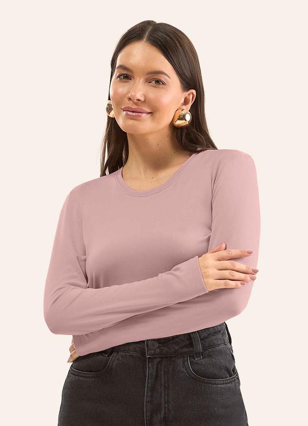 Rovitex - Blusa Manga Longa Rosa