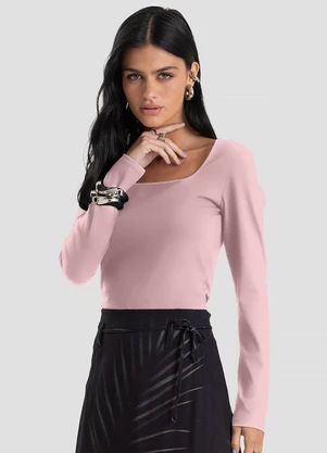 Dianna - Blusa  Manga Longa Rosa - DIANNA