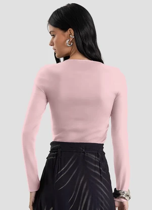 Dianna - Blusa  Manga Longa Rosa - DIANNA