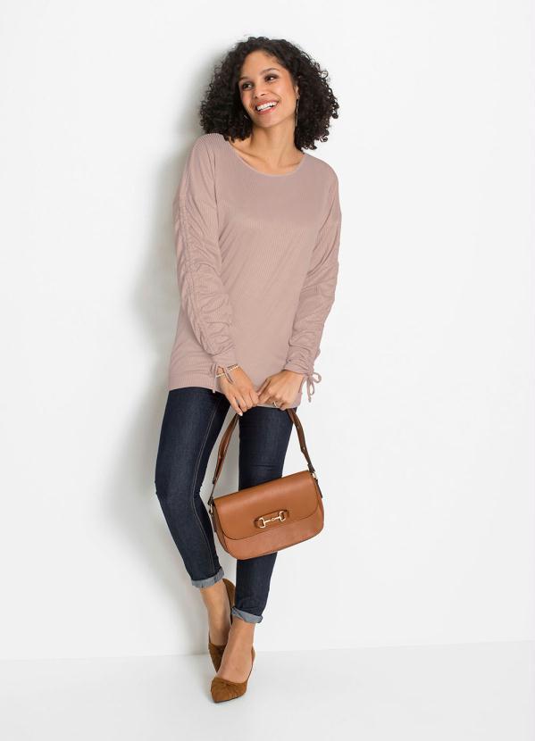 Outlet - Blusa Manga Longa Rosê 3