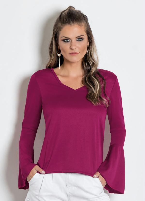 Outlet - Blusa Manga Longa Sino Marsala