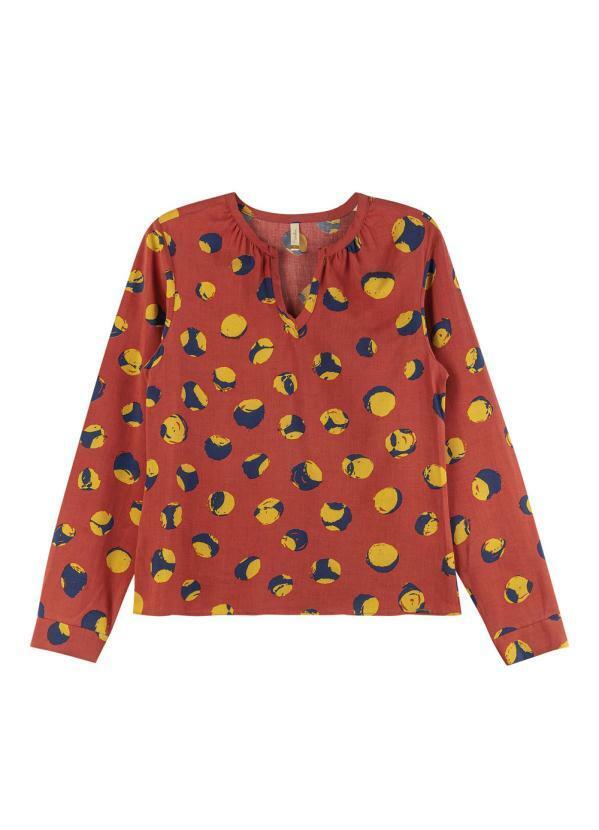 Marialícia - Blusa Manga Longa Terracota