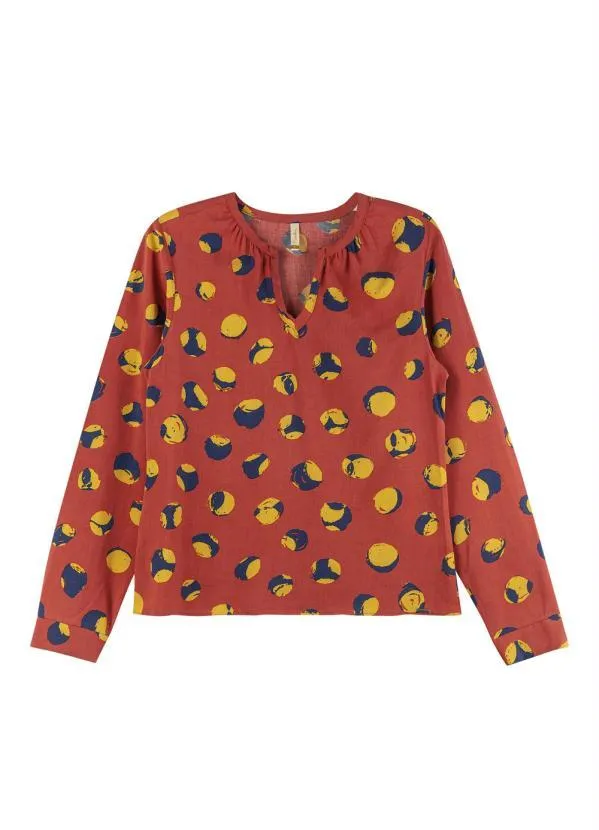 Marialícia - Blusa Manga Longa Terracota